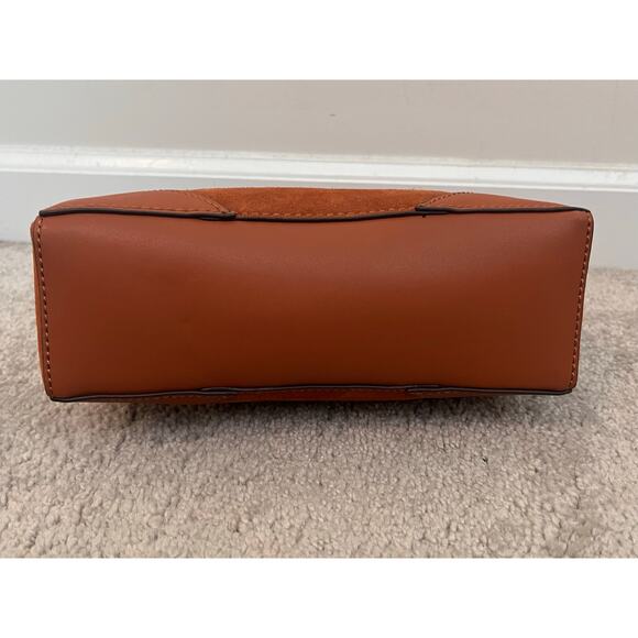 India Hicks Bridle Suede Leather Shoulder Crossbody Bag Gold Chain Brown NWOT - Picture 8 of 14